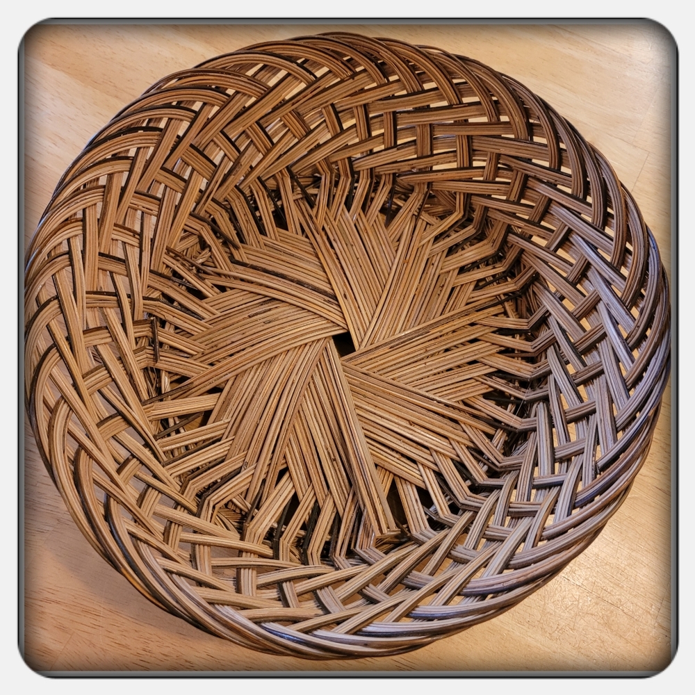 EUC Vintage Brown Hand Woven Basket - Picture 2 of 6